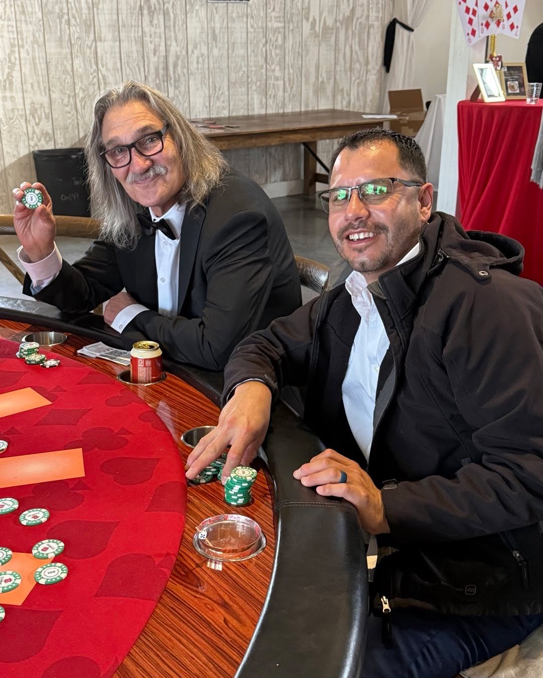 Dr. Jeff Young and Hector playing poker